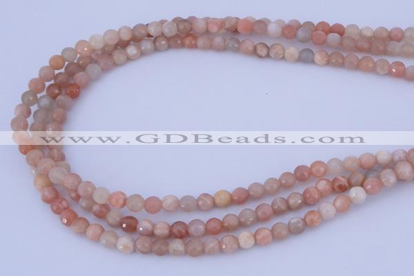 CMS353 15.5 inches 16mm faceted round natural pink moonstone beads