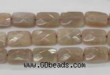 CMS40 15.5 inches 8*12mm faceted rectangle moonstone gemstone beads