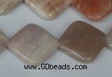 CMS532 15.5 inches 20*20mm diamond moonstone beads wholesale