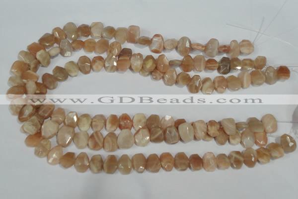 CMS561 15.5 inches 8*12mm faceted freefrom moonstone beads wholesale