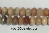 CMS565 15.5 inches 6*10mm faceted rondelle moonstone beads wholesale