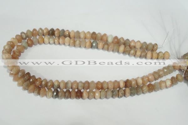 CMS565 15.5 inches 6*10mm faceted rondelle moonstone beads wholesale