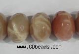 CMS568 15.5 inches 15*20mm faceted rondelle moonstone beads wholesale