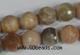 CMS573 15.5 inches 12mm faceted round moonstone beads wholesale