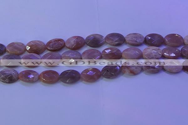 CMS585 15.5 inches 12*16mm faceted oval moonstone gemstone beads