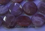 CMS591 15.5 inches 15mm faceted coin moonstone gemstone beads