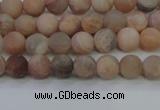 CMS601 15.5 inches 6mm round matte natural moonstone beads