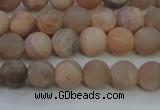 CMS602 15.5 inches 8mm round matte natural moonstone beads