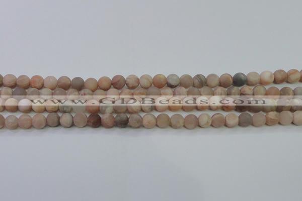 CMS602 15.5 inches 8mm round matte natural moonstone beads