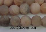 CMS605 15.5 inches 14mm round matte natural moonstone beads