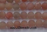 CMS610 15.5 inches 4mm round matte moonstone beads wholesale