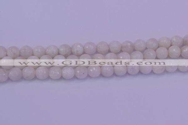 CMS663 15.5 inches 10mm faceted round white moonstone beads