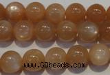 CMS703 15.5 inches 10mm round peach moonstone beads wholesale