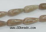 CMS74 15.5 inches 8*20mm faceted teardrop moonstone gemstone beads