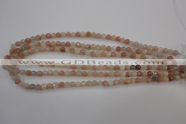 CMS870 15.5 inches 6mm faceted round moonstone gemstone beads