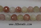 CMS871 15.5 inches 8mm faceted round moonstone gemstone beads