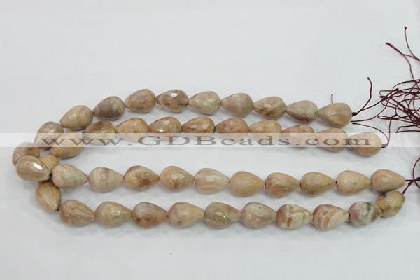 CMS91 15.5 inches 13*18mm faceted teardrop moonstone gemstone beads