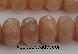 CMS952 15.5 inches 8*12mm faceted rondelle A grade moonstone beads