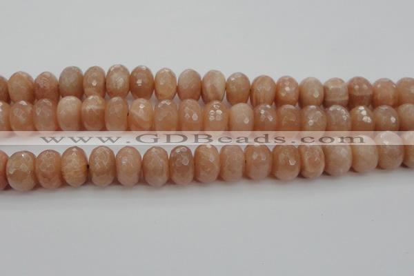 CMS952 15.5 inches 8*12mm faceted rondelle A grade moonstone beads