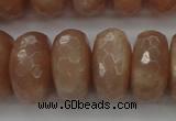 CMS953 15.5 inches 7*14mm faceted rondelle A grade moonstone beads