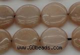 CMS958 15.5 inches 12mm flat round A grade moonstone beads