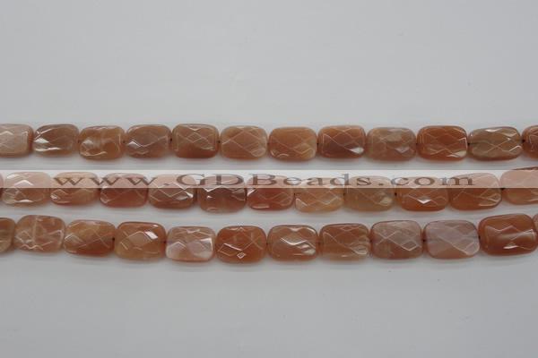 CMS971 15.5 inches 10*14mm faceted rectangle A grade moonstone beads