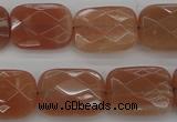 CMS972 15.5 inches 12*16mm faceted rectangle A grade moonstone beads