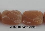 CMS973 15.5 inches 13*18mm faceted rectangle A grade moonstone beads