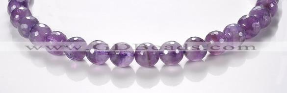 CNA08 12mm faceted round A- grade natural amethyst quartz beads