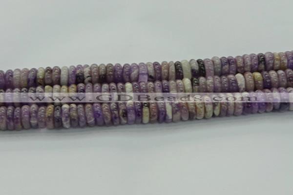 CNA1023 15.5 inches 4*12mm rondelle dogtooth amethyst beads