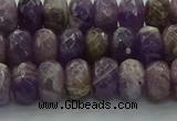 CNA1030 15.5 inches 6*10mm faceted rondelle dogtooth amethyst beads