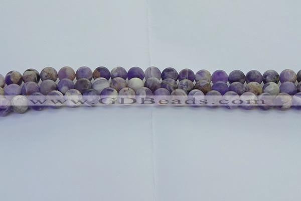 CNA1052 15.5 inches 8mm round matte dogtooth amethyst beads