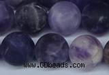 CNA1065 15.5 inches 14mm round matte dogtooth amethyst beads