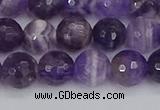 CNA1072 15.5 inches 8mm faceted round dogtooth amethyst beads