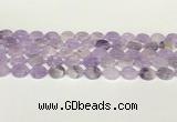 CNA1124 15.5 inches 12mm flat round natural lavender amethyst beads