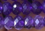 CNA1134 15.5 inches 6*8mm faceted rondelle amethyst gemstone beads