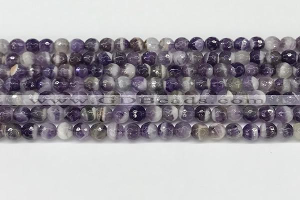 CNA1161 15.5 inches 6mm faceted round natural dogtooth amethyst beads