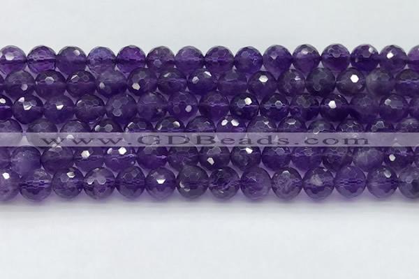 CNA1172 15.5 inches 8mm faceted round natural amethyst beads