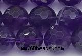 CNA1173 15.5 inches 10mm faceted round natural amethyst beads