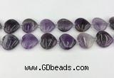 CNA1190 15.5 inches 20*20mm heart amethyst beads wholesale