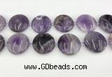 CNA1196 15.5 inches 40mm flat round amethyst beads wholesale