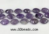 CNA1202 15.5 inches 18*25mm faceted oval amethyst beads