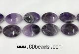 CNA1209 15.5 inches 30*40mm faceted oval amethyst gemstone beads