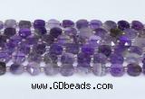 CNA1215 15.5 inches 10mm faceted square amethyst beads