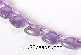 CNA21 8mm faceted triangle A- grade natural amethyst beads