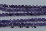 CNA250 15.5 inches 4mm faceted round natural amethyst beads