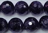 CNA256 15.5 inches 16mm faceted round natural amethyst beads