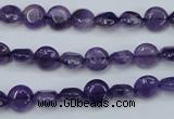 CNA266 15.5 inches 8mm flat round natural amethyst beads wholesale