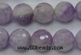 CNA313 15.5 inches 14mm faceted round natural lavender amethyst beads