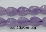 CNA317 15.5 inches 10*14mm faceted teardrop natural lavender amethyst beads